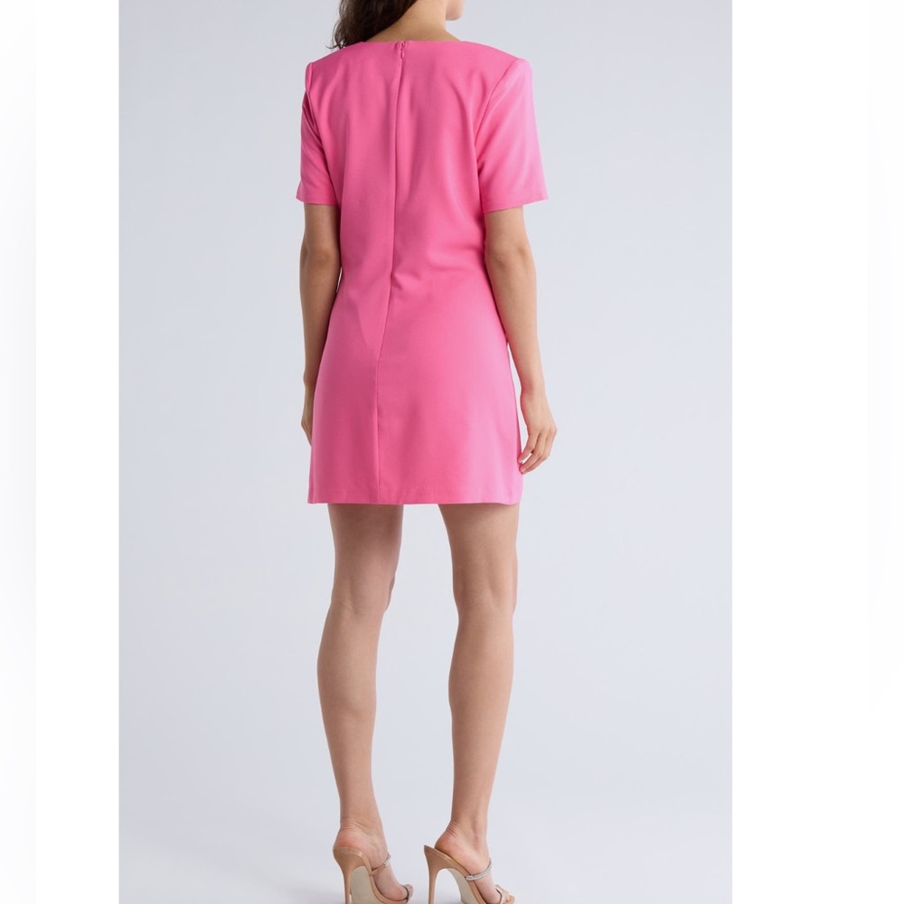 Hutch embellished bow front shift dress  Pink size small short sleeves - Picture 2 of 8